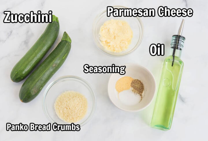 ingredients for air fryer zucchini.