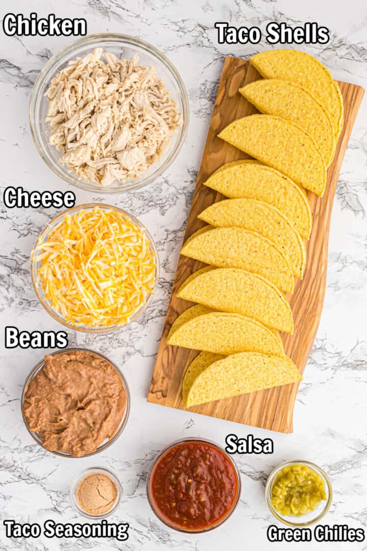 ingredients for Baked Chicken Tacos.