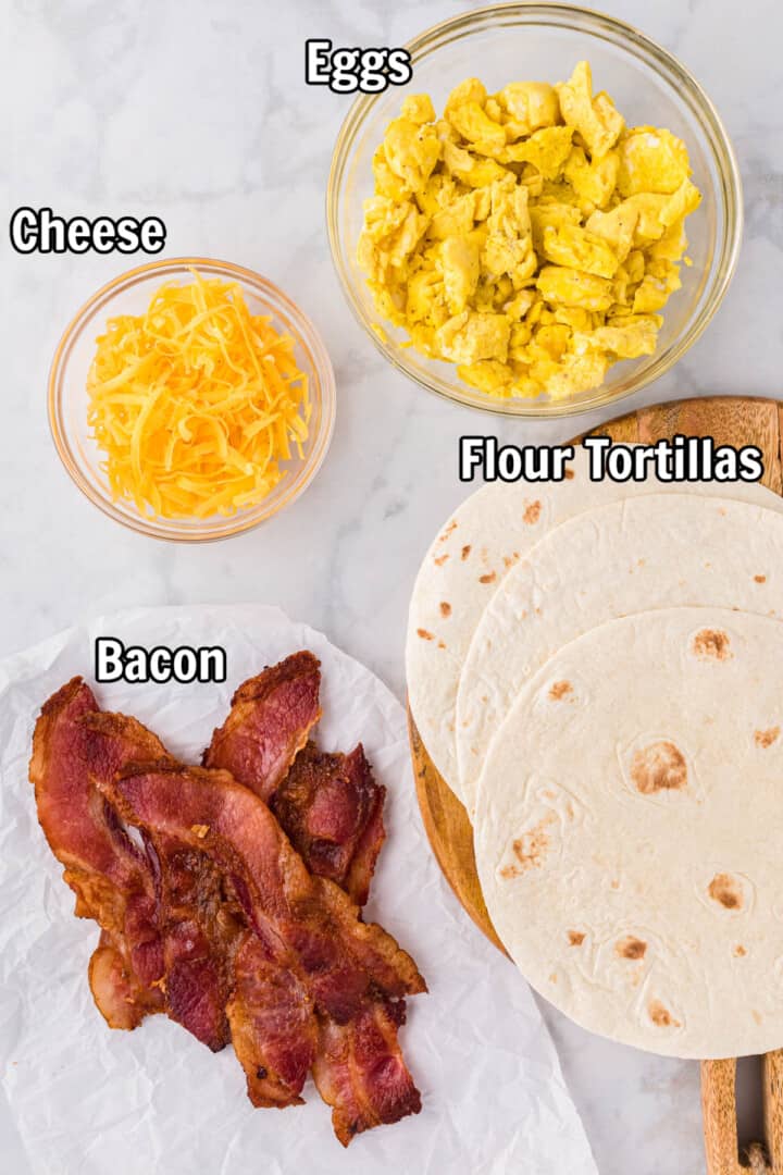 ingredients for breakfast quesadillas.
