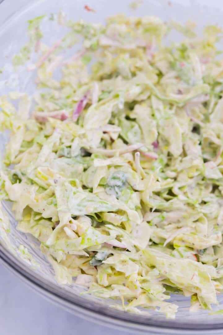 the lettuce and veggie salad for the grinder.