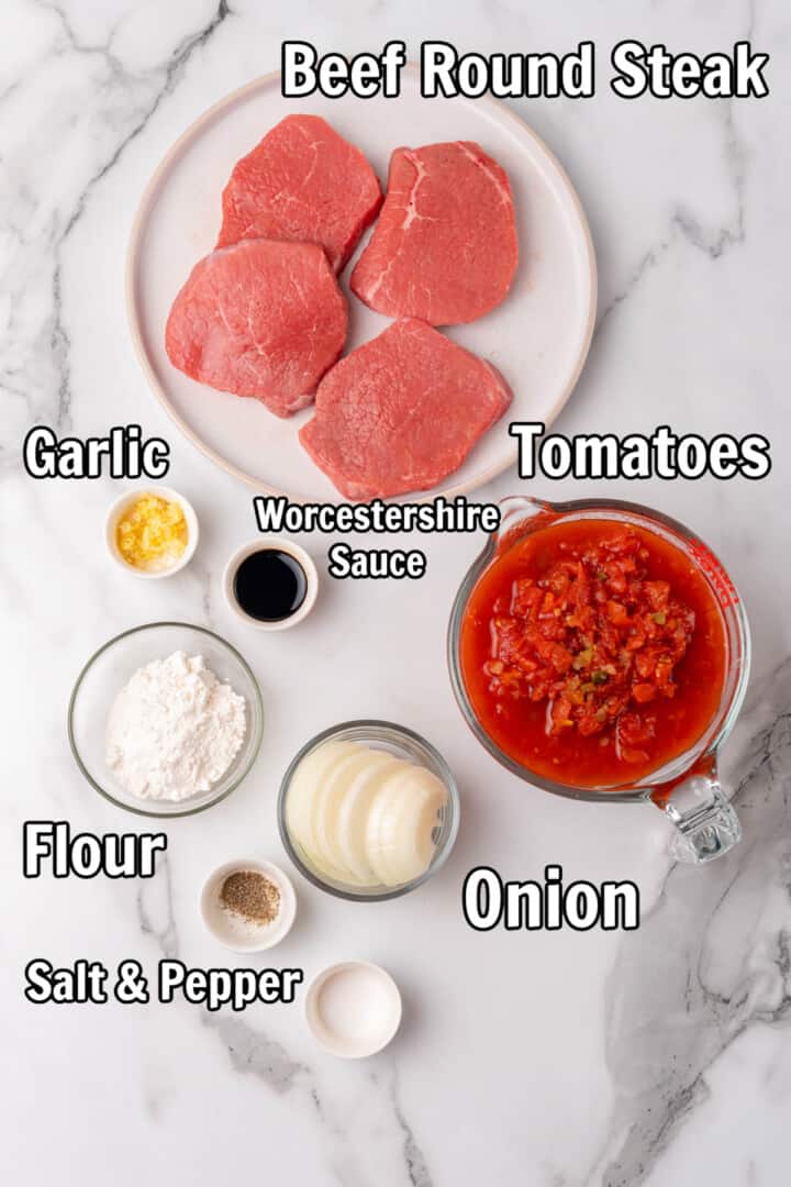 ingredients for slow cooker swiss steak.