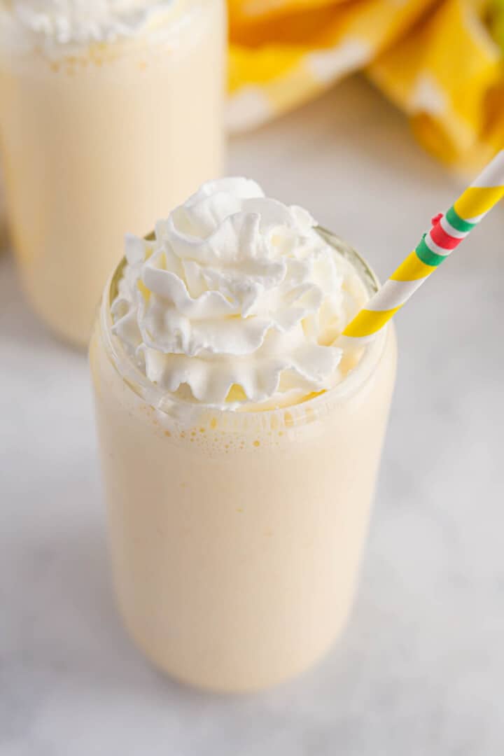 closeup of Banana Milkshake.