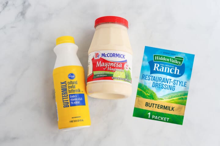 ingredients for homemade ranch dressing.