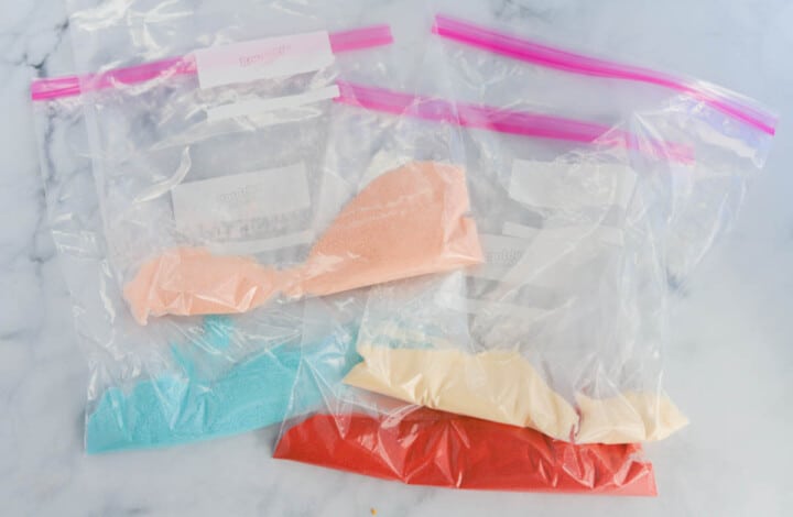 Jell-O powder in baggies.