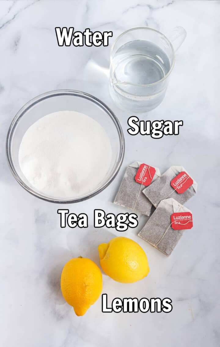 ingredients for the Sweet Tea.