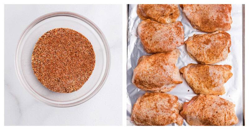 seasoning in bowl and rubbed onto chicken.