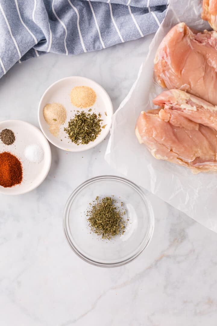 mixing the seasonings together for the chicken.