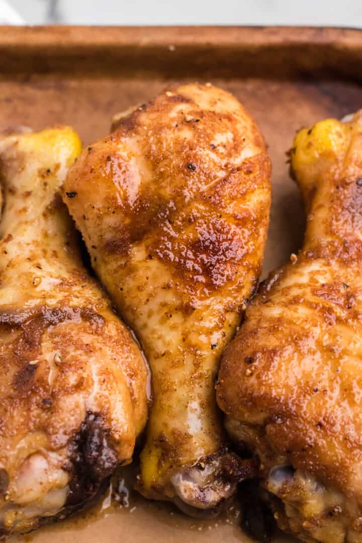 Chicken Drumsticks Recipe on baking sheet.