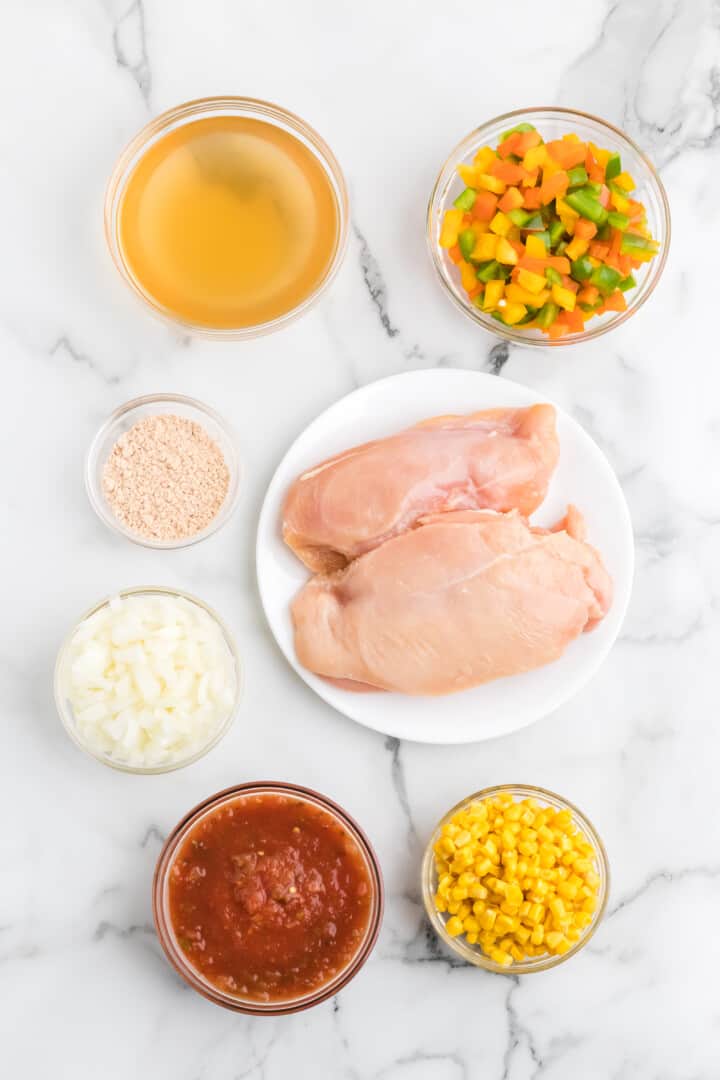 ingredients for chicken fajita soup.