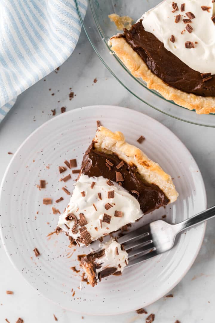 piece of pie on plate.