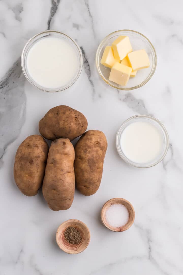 ingredients for Buttermilk Mashed Potatoes.