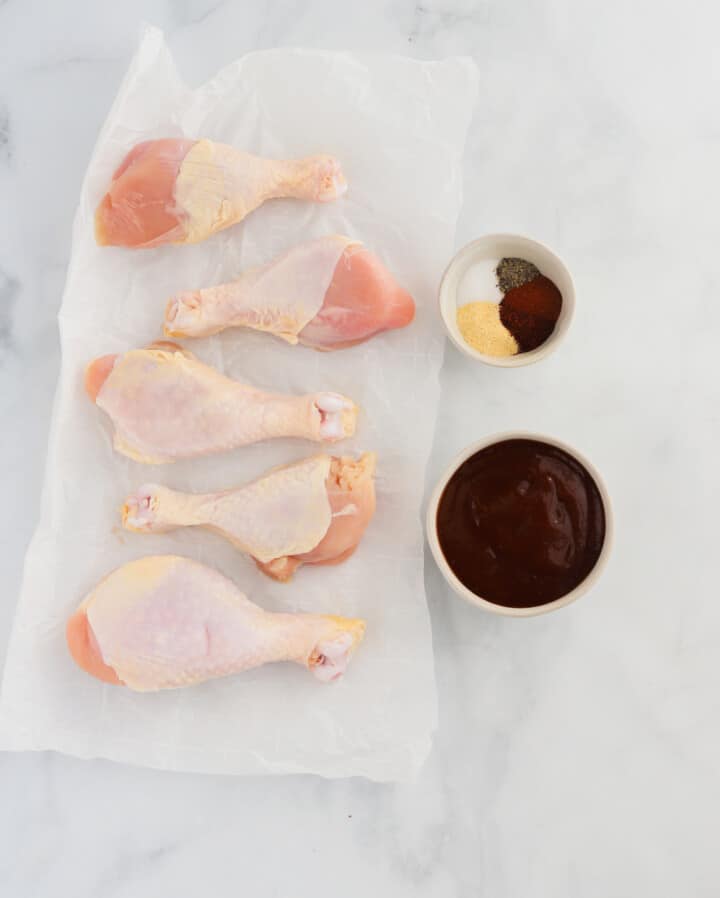 ingredients for BBQ chicken legs.
