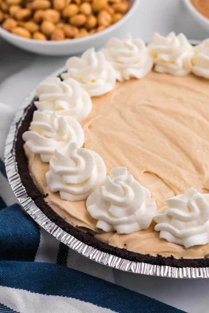 closeup of the peanut butter pie.