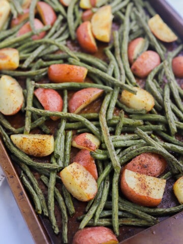 Roasted Green Beans and Potatoes