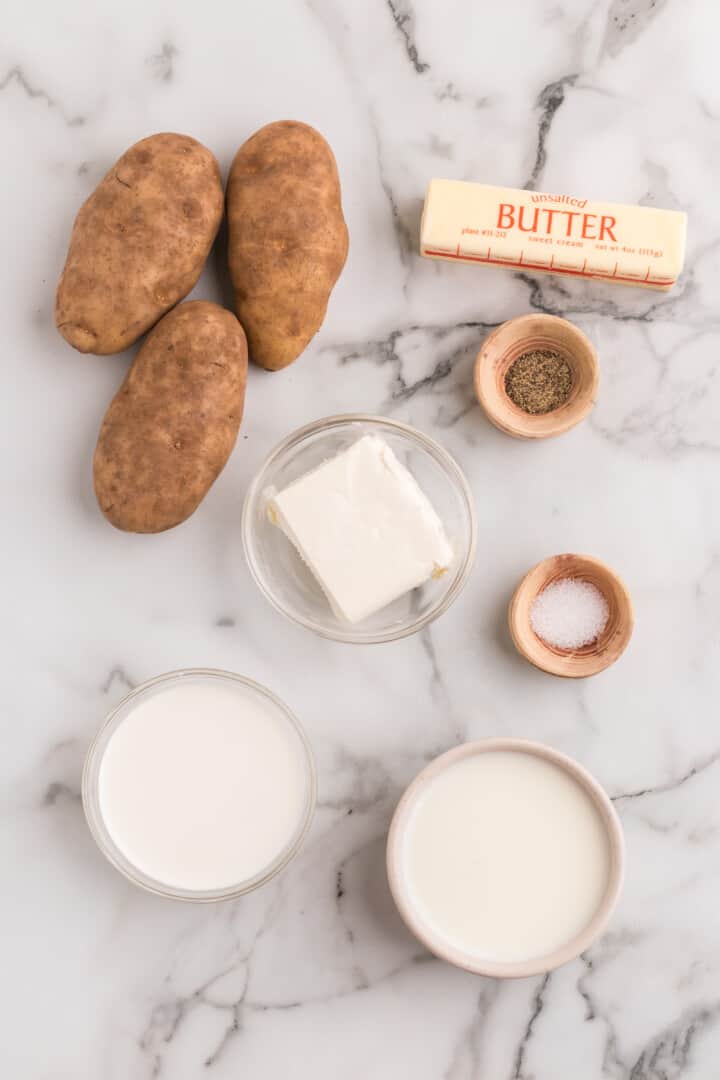 ingredients for Mashed Potatoes.