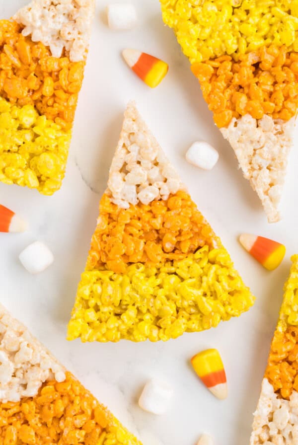 Candy Corn Rice Krispies Treats