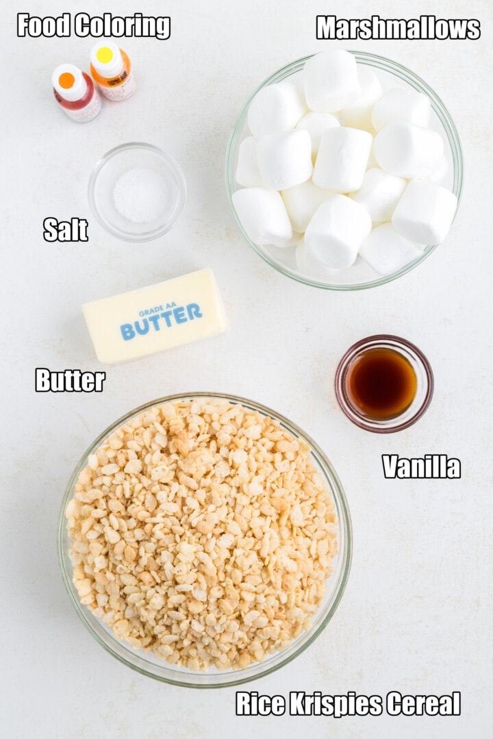 ingredients for the rice Krispies treats.