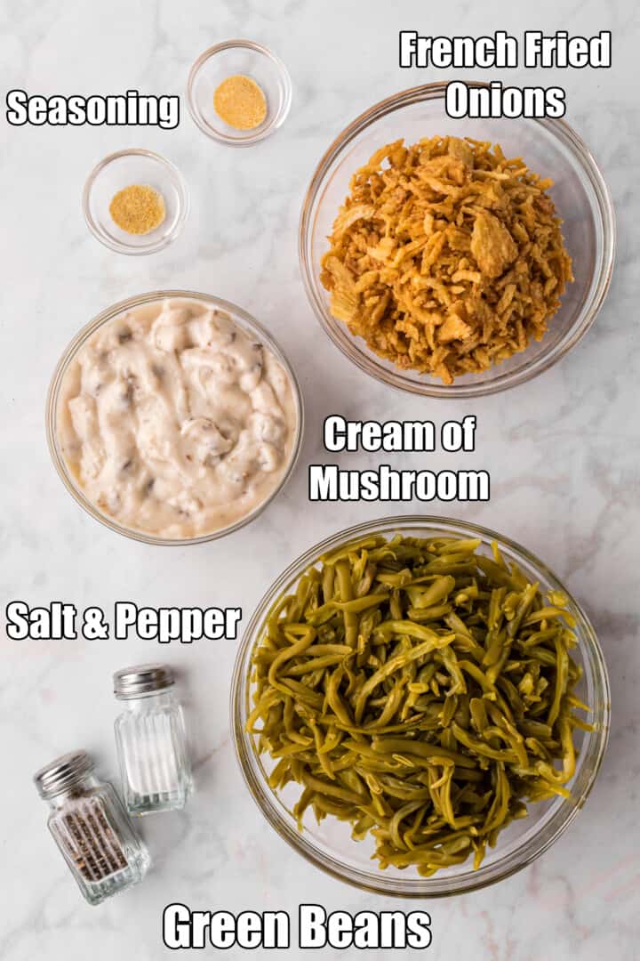 ingredients for the green bean casserole.