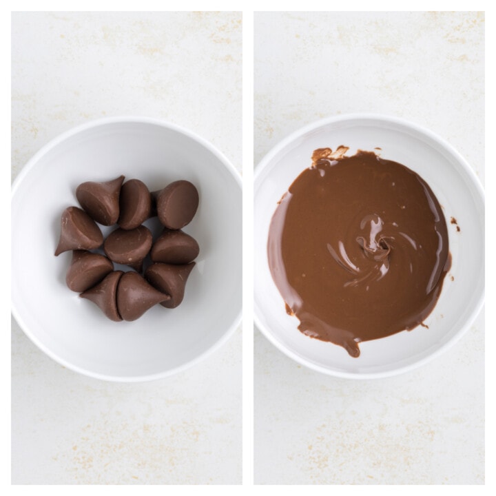 melted chocolate chips for the cookie glue.