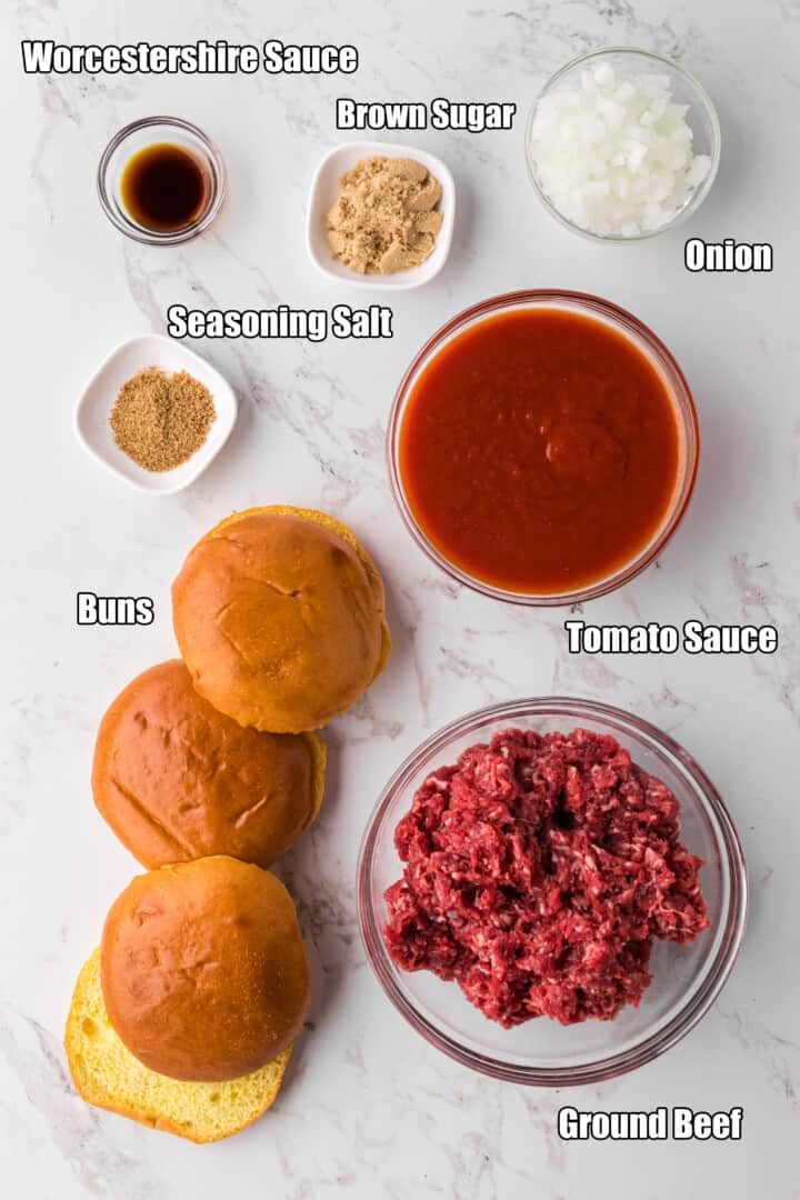 ingredients for Sloppy Joes.