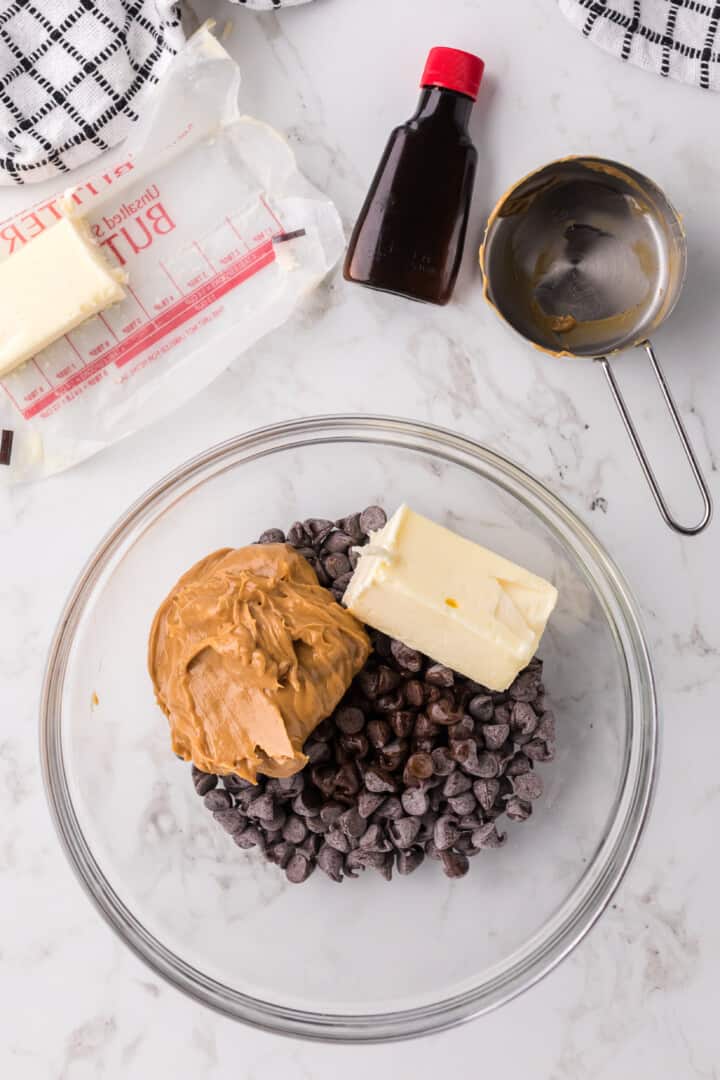 ingredients in bowl for melting.