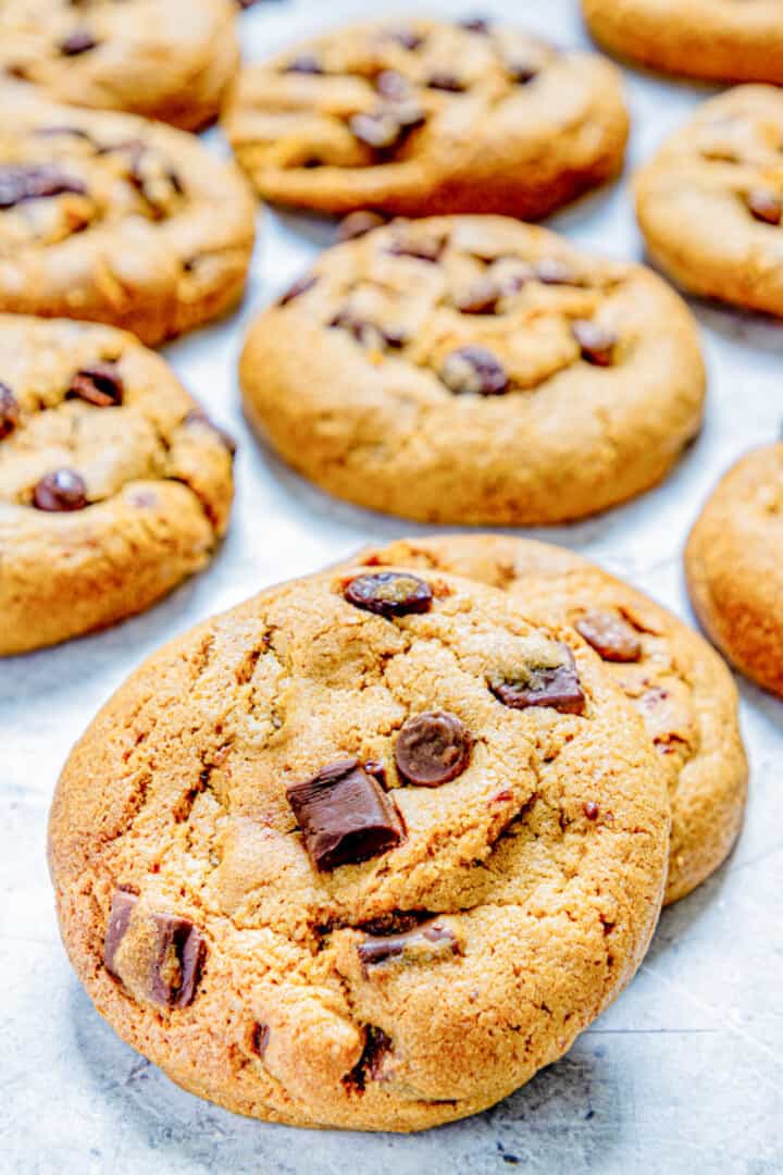 cookie on a white table.