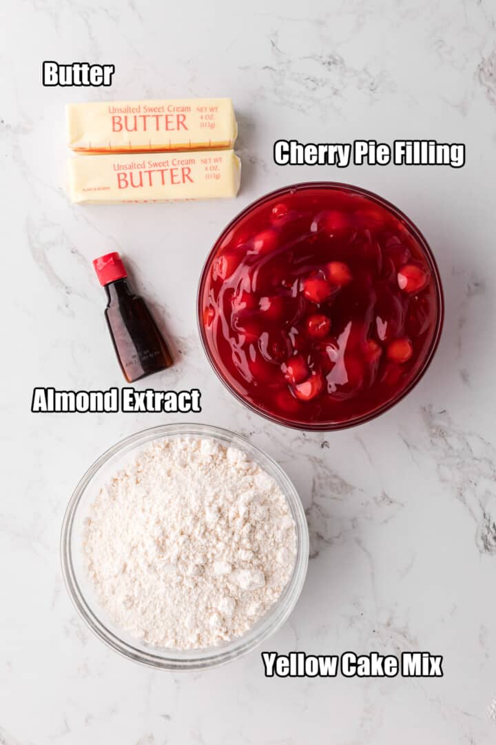 ingredients for the Cherry Dump Cake.