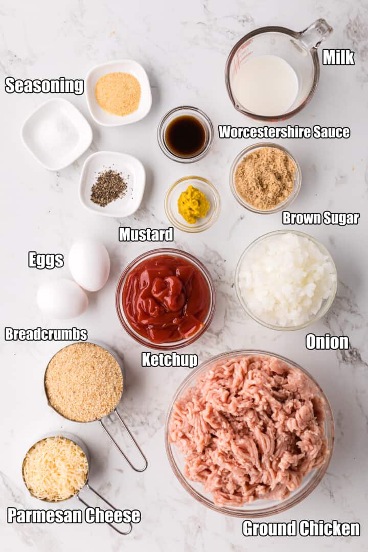 ingredients for chicken meatloaf.