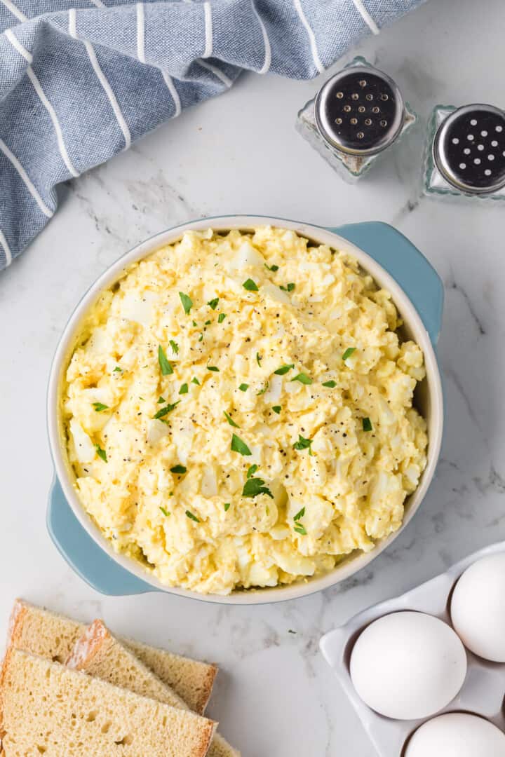 egg salad in a large bowl.