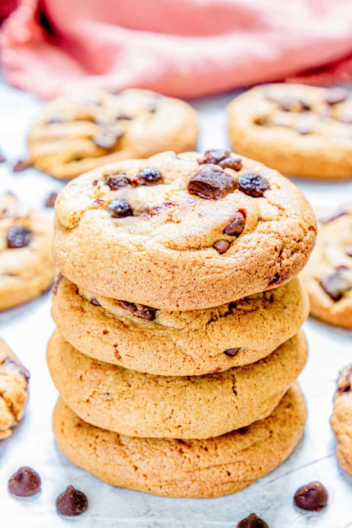 cookies in a stack on a table.