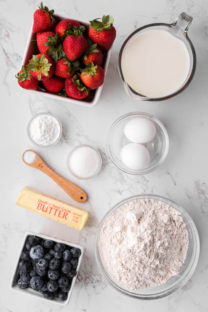 ingredients for the Sheet Pan Pancakes.