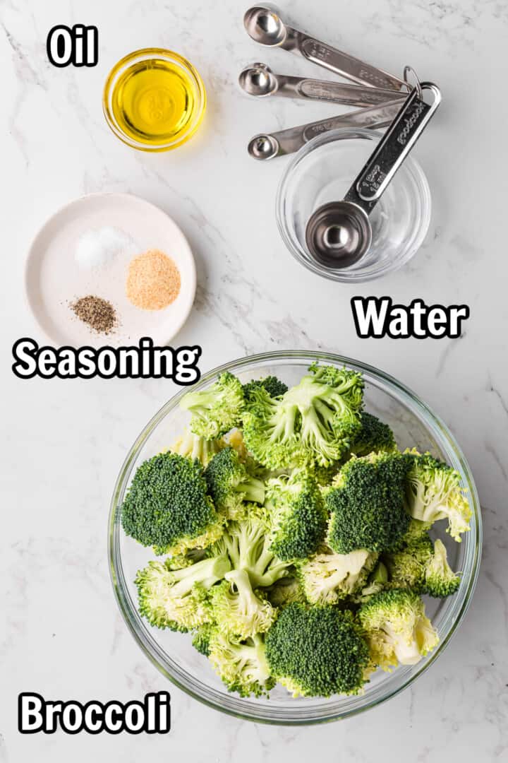 ingredients for air fryer broccoli.