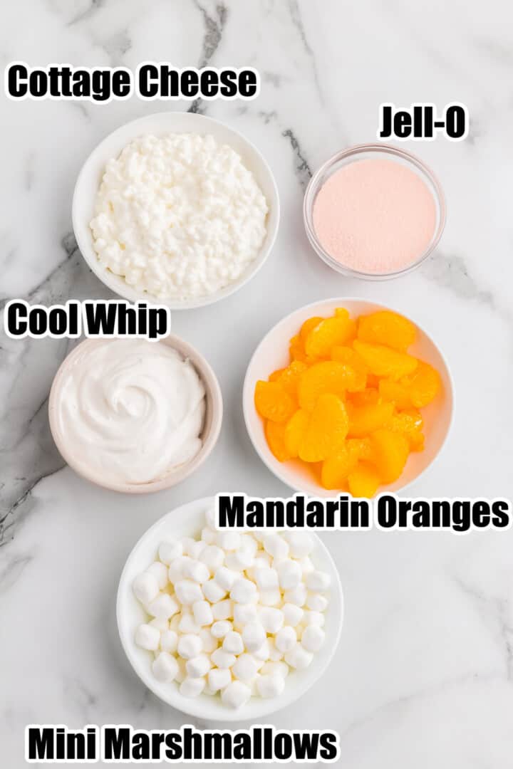 ingredients for the Orange Fluff.