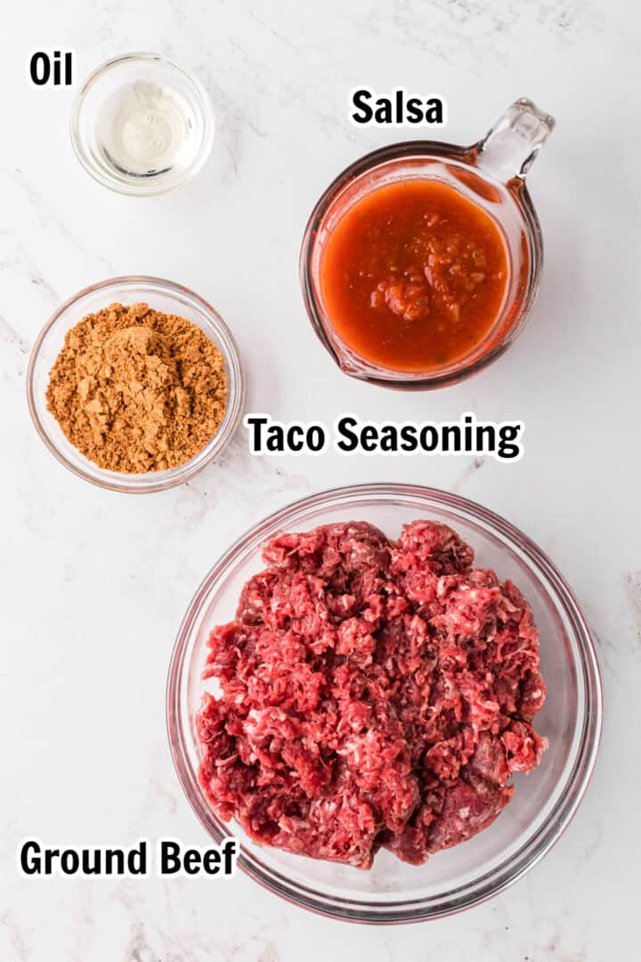 ingredients for taco meat.