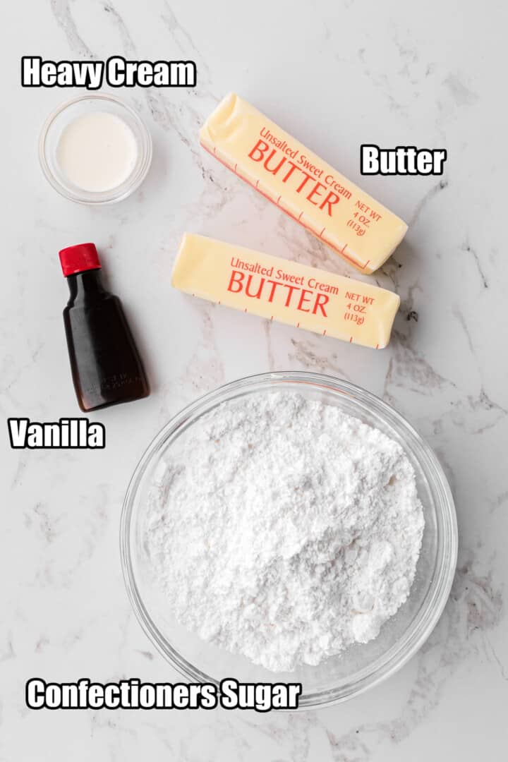 ingredients for the icing.