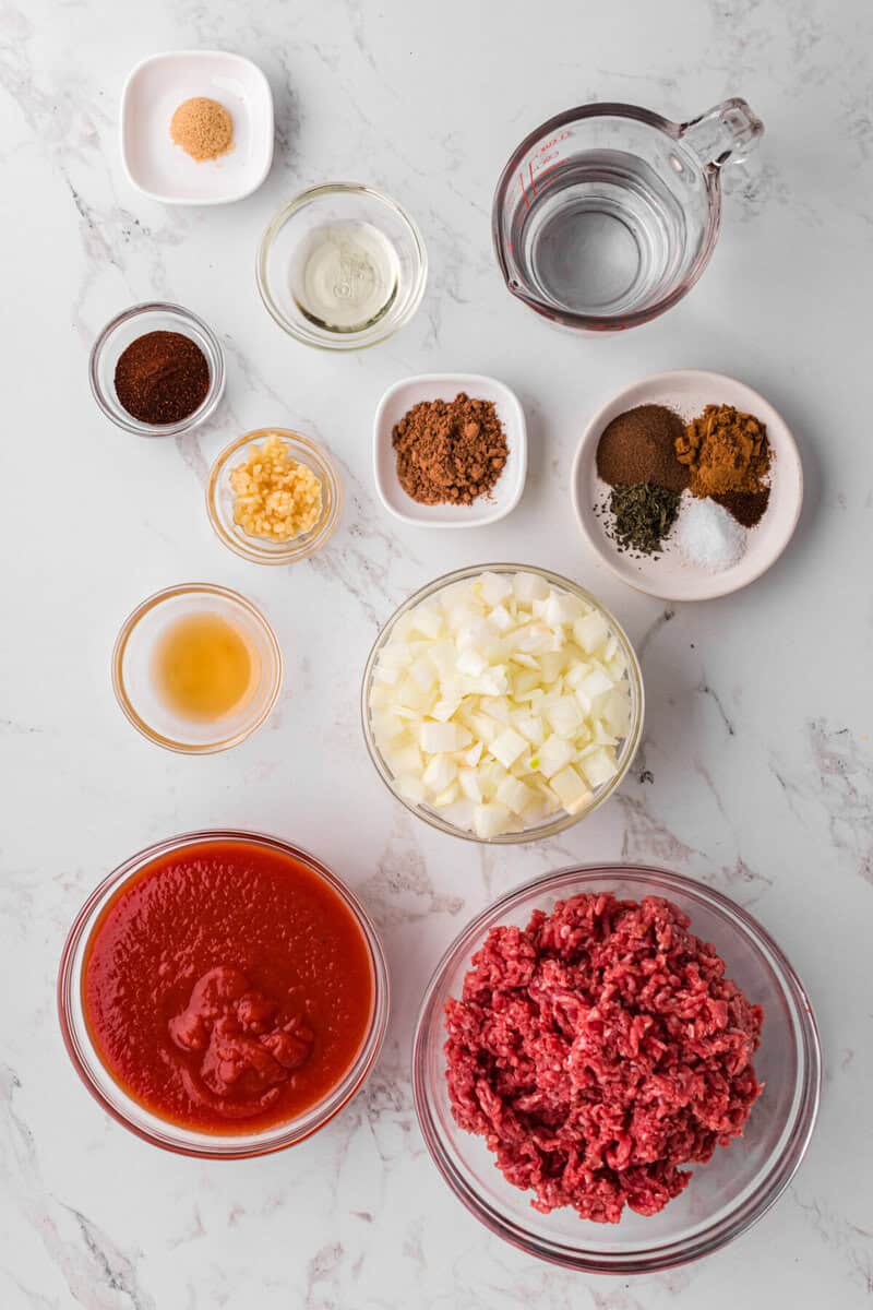 ingredients for Cincinnati Chili.