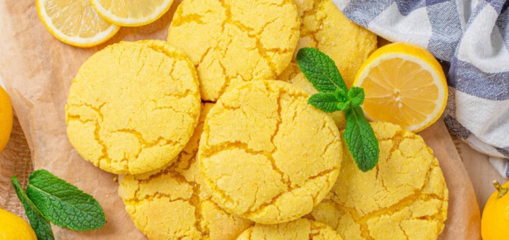 closeup of the lemon sugar cookies.