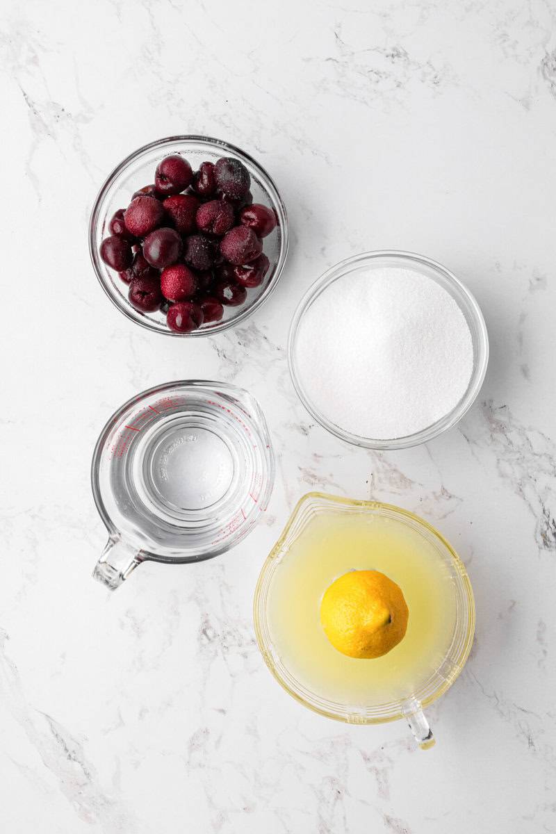 ingredients for Cherry Lemonade.
