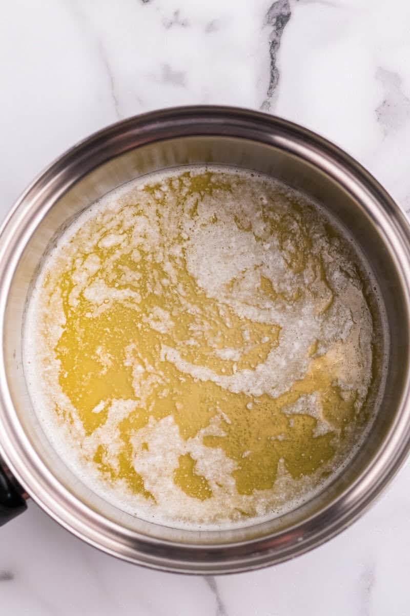 melted butter for the creamed peas.