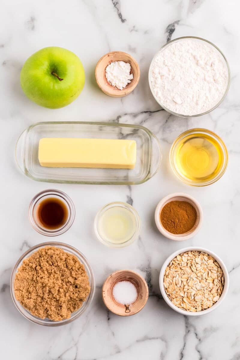 ingredients for the Apple Crisp.