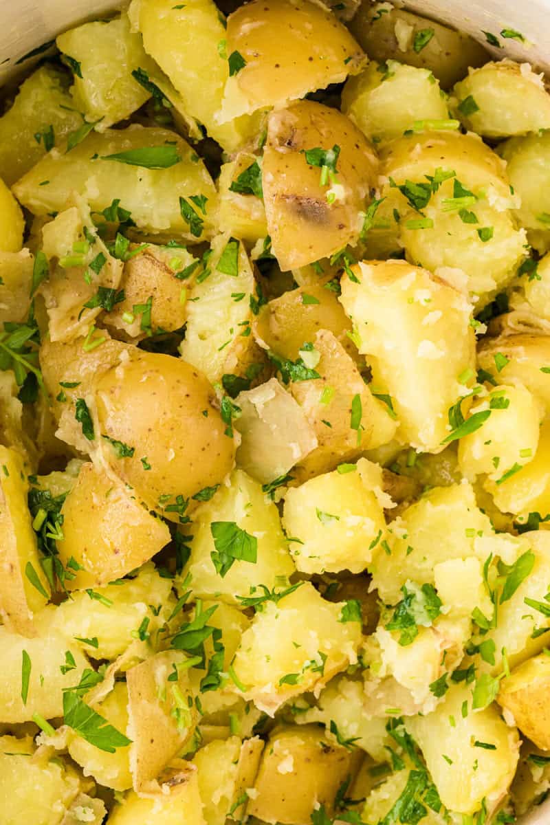 closeup of the Parsley Potatoes.