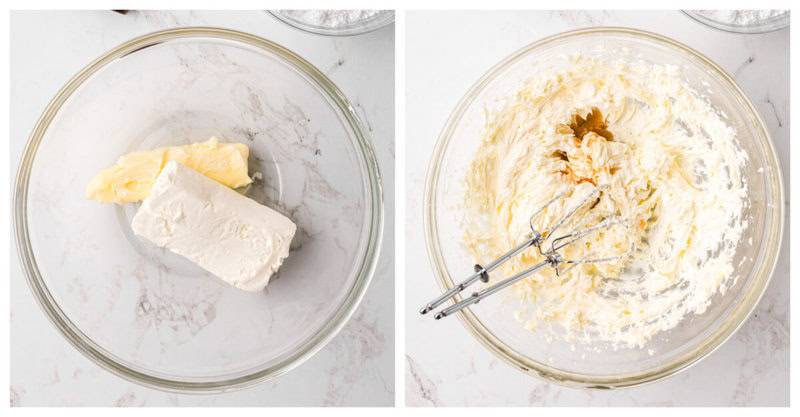 making the frosting for the cupcakes.