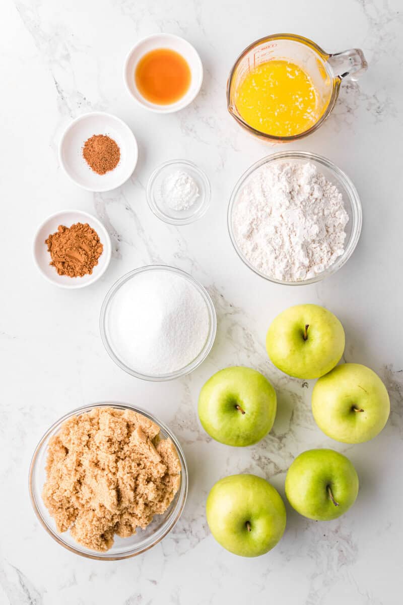 ingredients for the Apple Cobbler.