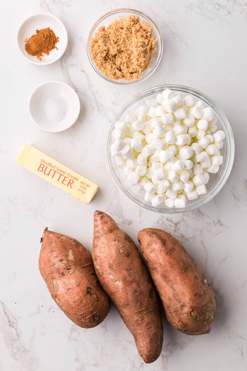 ingredients for the candied yams.