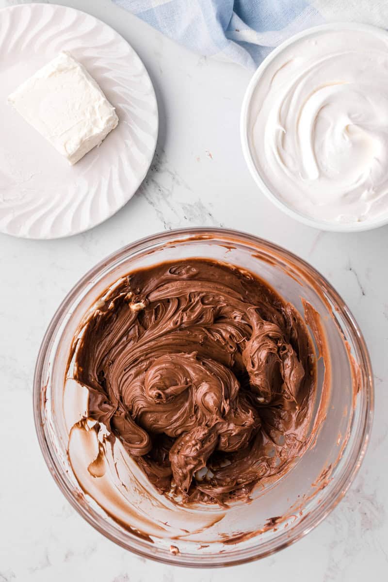 making the chocolate fudge dip.