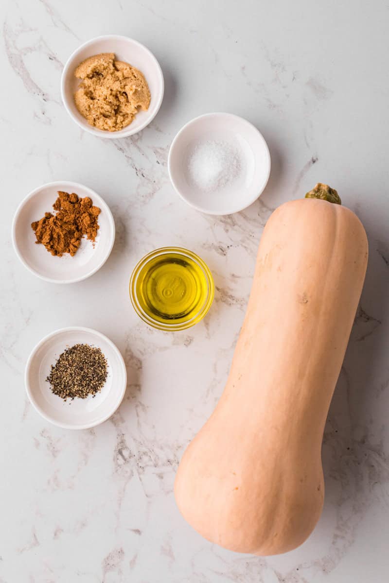 ingredients for the roasted butternut squash.