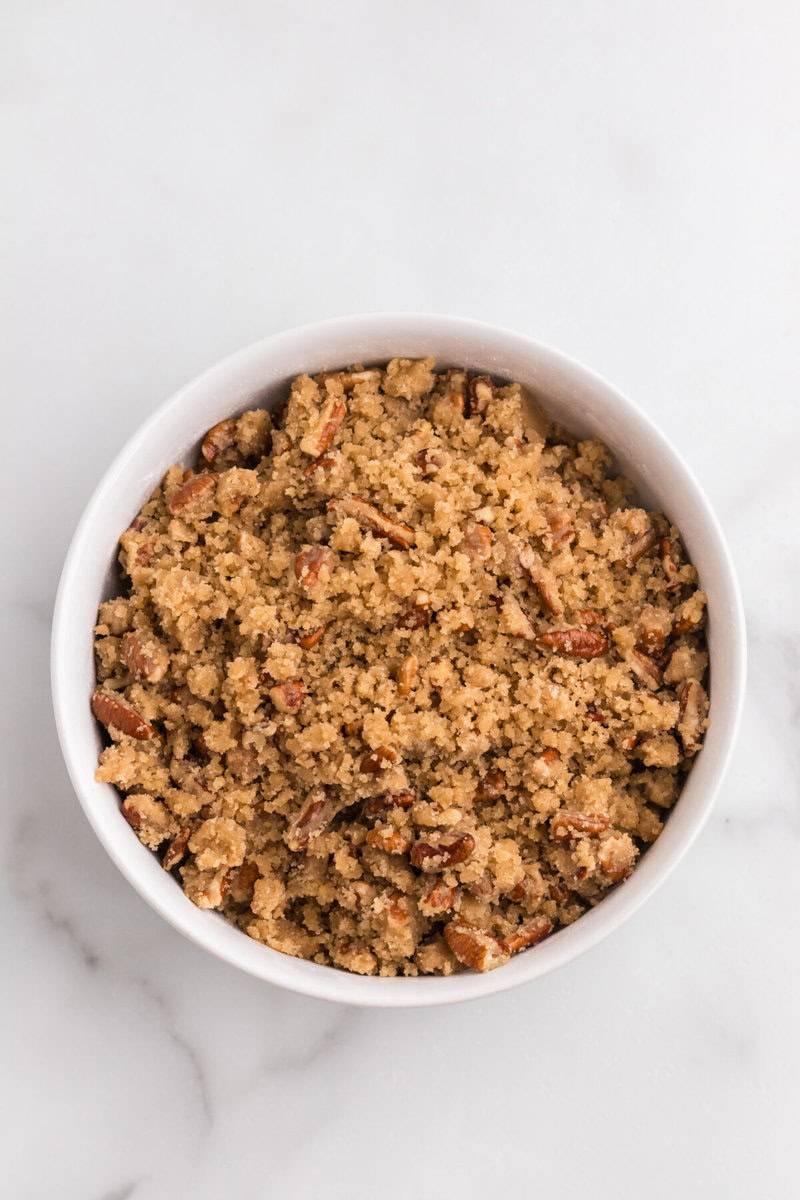 making the topping for the sweet potato casserole.