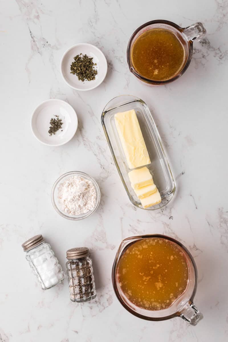 ingredients for homemade gravy.