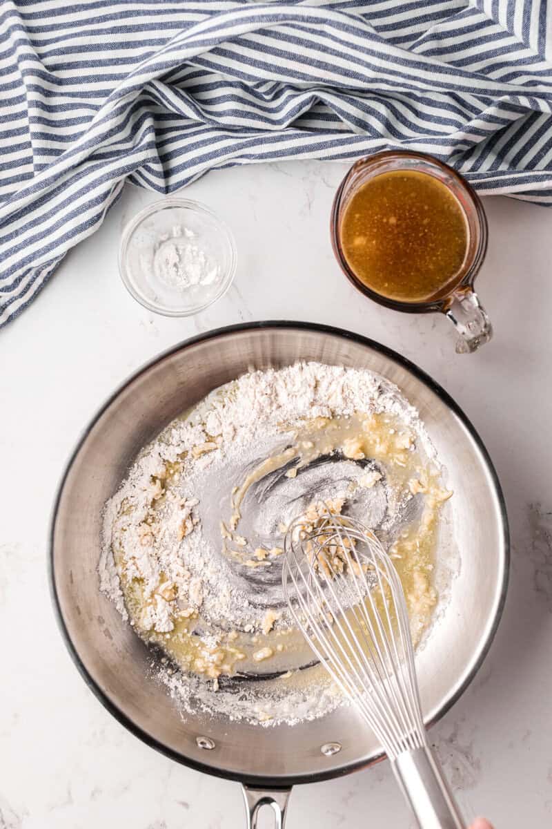 whisking the butter and flour together.