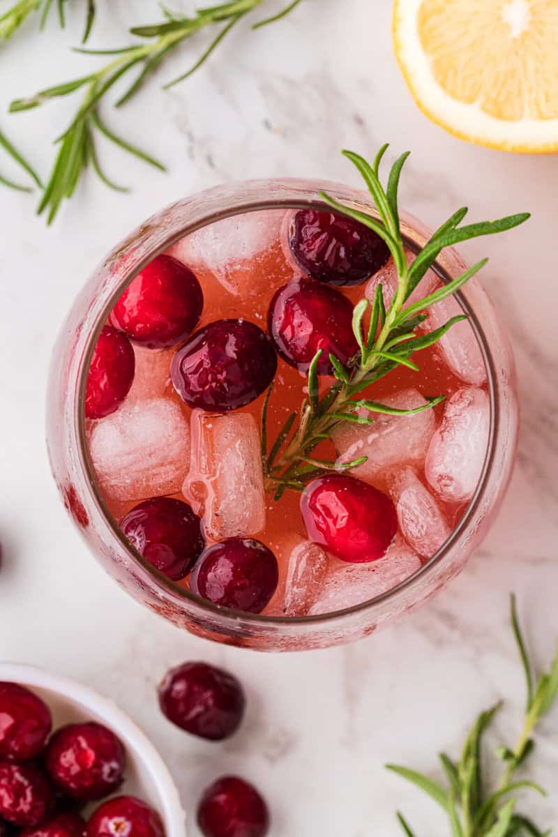 top-down view of the Christmas Punch.